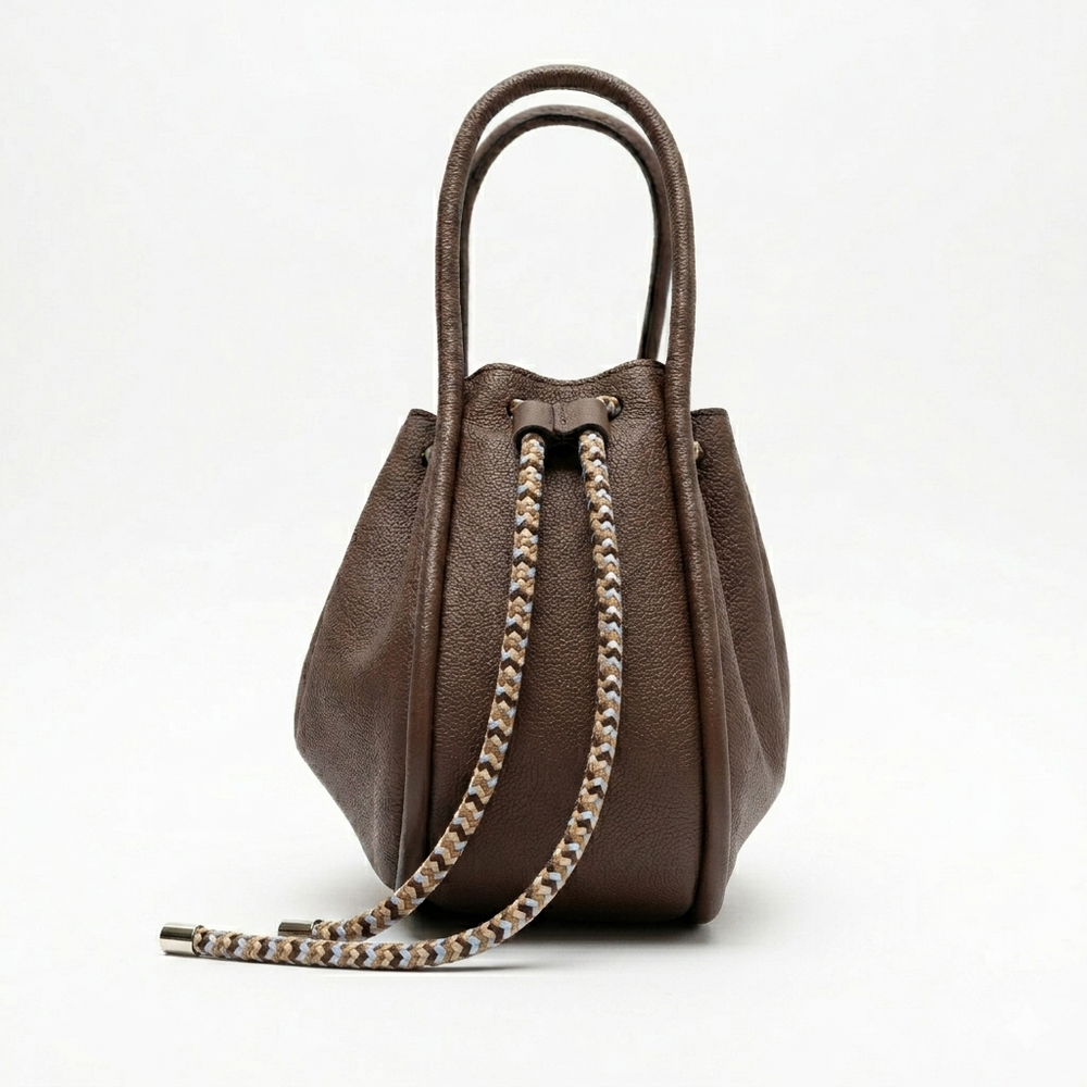 Secchiello Eva Cioccolato - Fer Kaplan. con Cordone Marrone Vista laterale